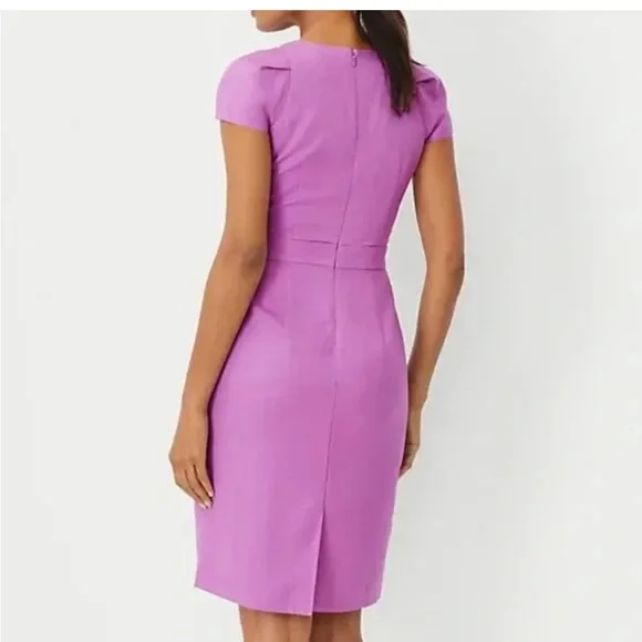 Ann Taylor Purple Cap Sleeve Dress - Picture 2 of 3